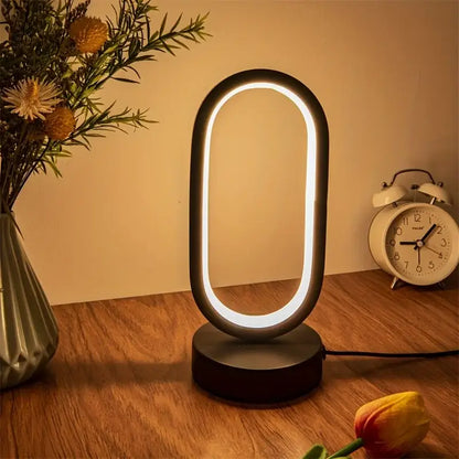 Modern gold oval led bedside decorative lamp for bedroom