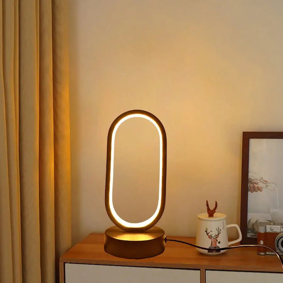 Modern gold oval led bedside decorative lamp for bedroom