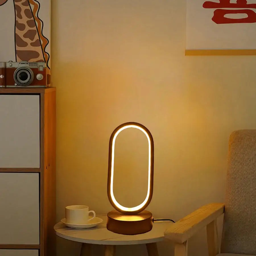 Modern gold oval led bedside decorative lamp for bedroom