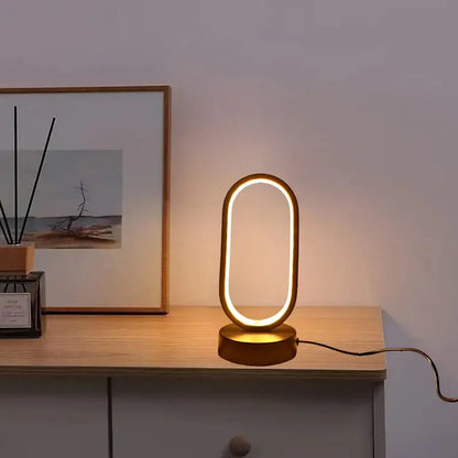 Modern gold oval led bedside decorative lamp for bedroom