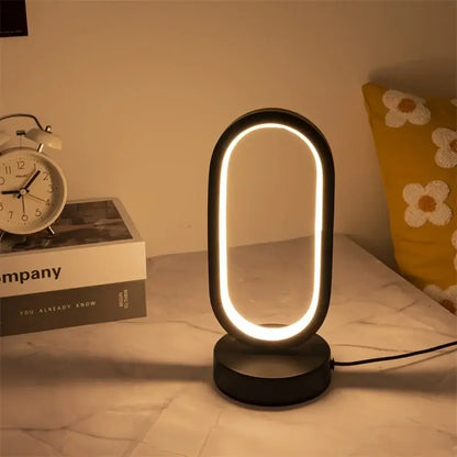 Modern gold oval led bedside decorative lamp for bedroom
