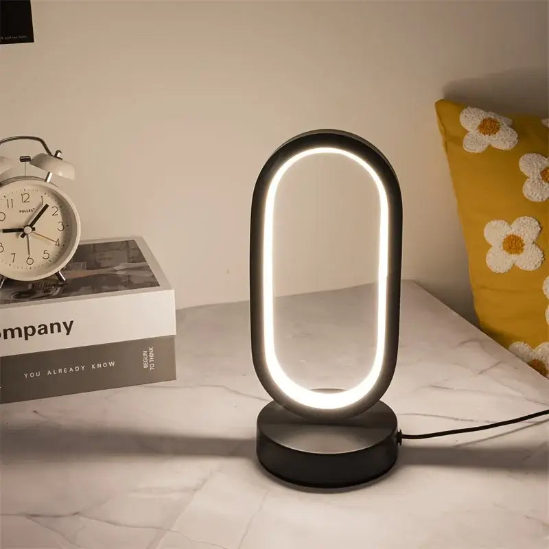 Modern gold oval led bedside decorative lamp for bedroom