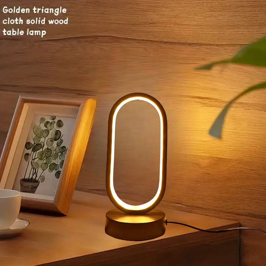 Modern gold oval led bedside decorative lamp for bedroom