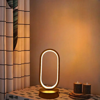 Modern gold oval led bedside decorative lamp for bedroom