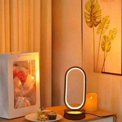 Modern gold oval led bedside decorative lamp for bedroom