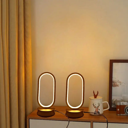 Modern gold oval led bedside decorative lamp for bedroom