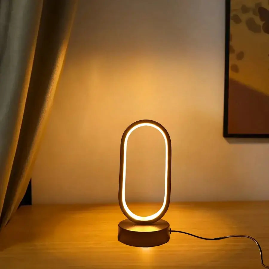 Modern gold oval led bedside decorative lamp for bedroom