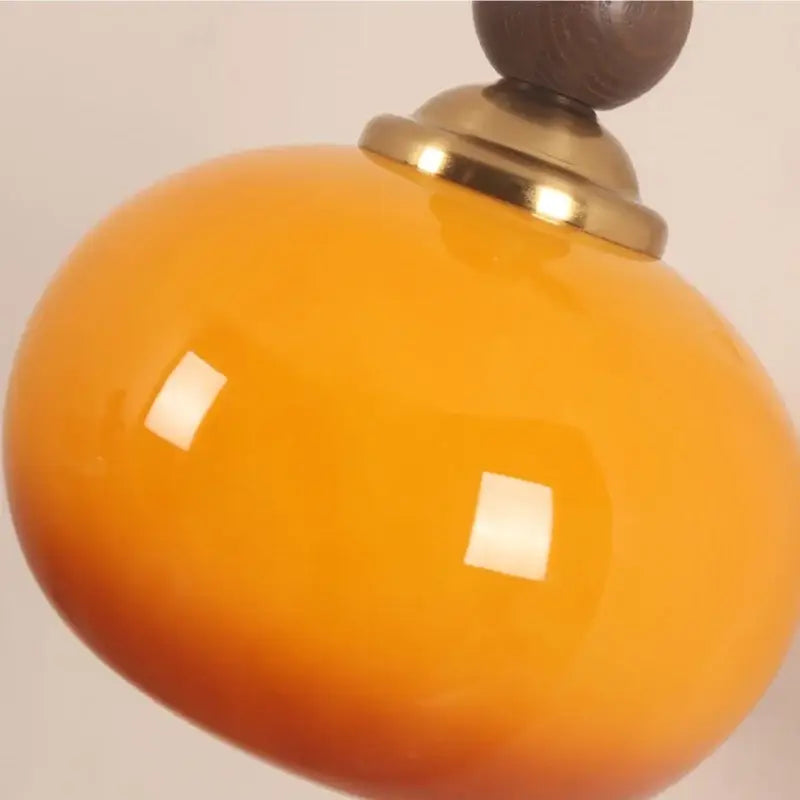 led wall orange glass pendant light bedroom brass accent