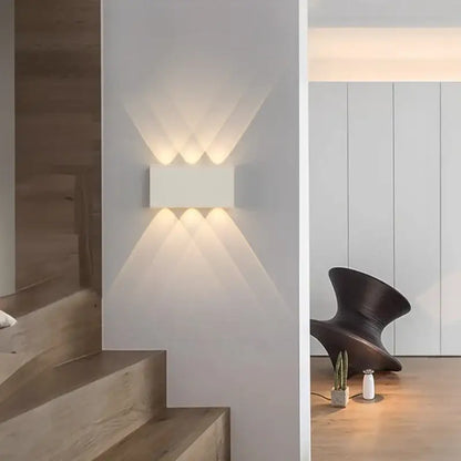 Minimalist wood led wall sconce bedroom dual beam light