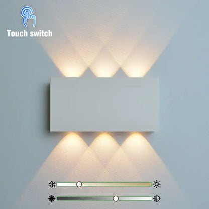 Minimalist wood led wall sconce bedroom dual beam light