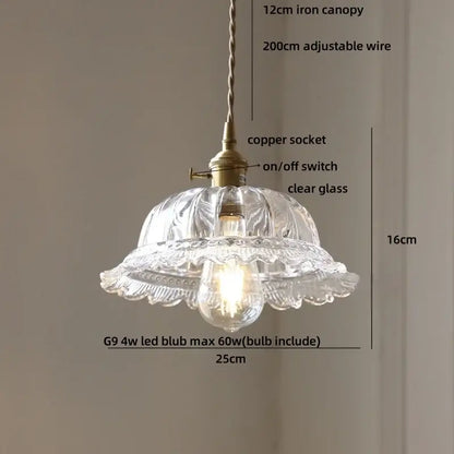 led walnut and glass pendant light for dining room