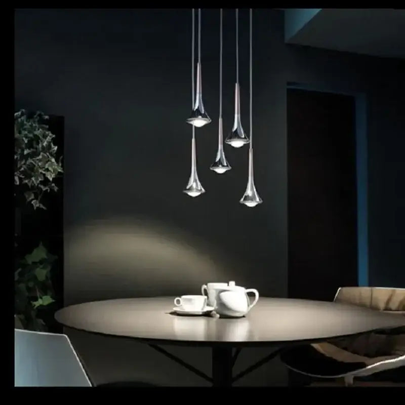 light luxury meteor chrome & wood chandelier living room