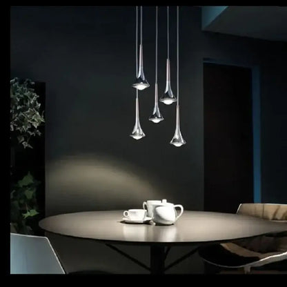 light luxury meteor chrome & wood chandelier living room