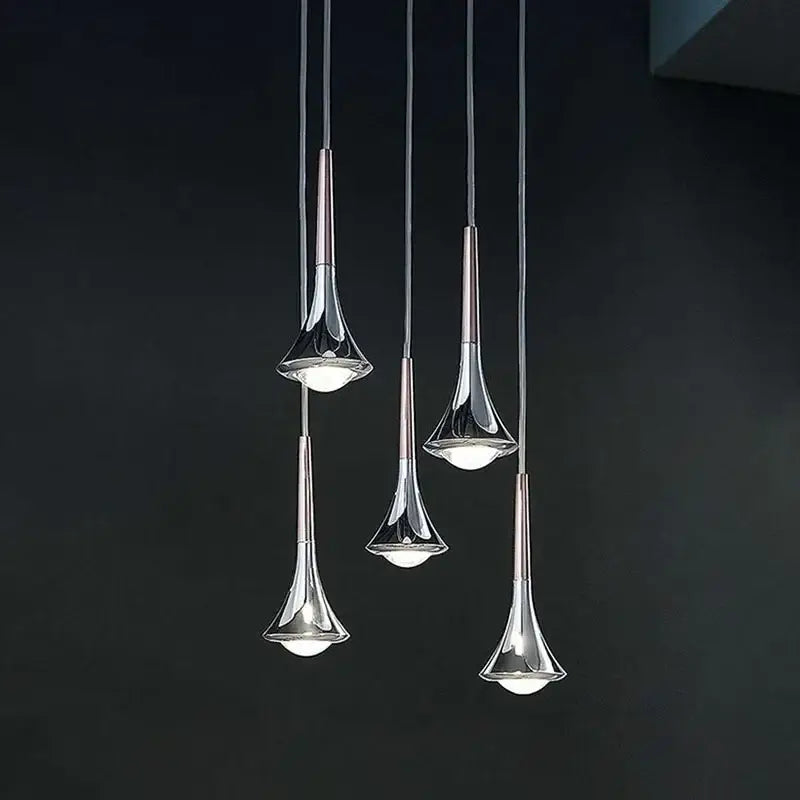 light luxury meteor chrome & wood chandelier living room