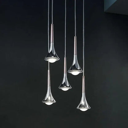 light luxury meteor chrome & wood chandelier living room