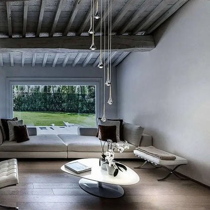 light luxury meteor chrome & wood chandelier living room