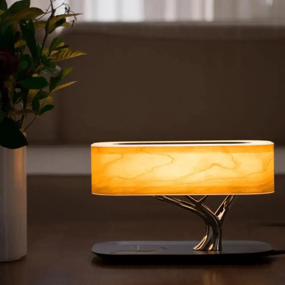 Modern amber tree life table lamp bedroom accent light