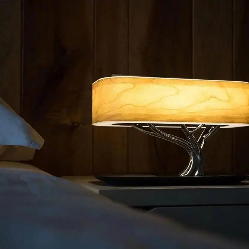 Modern amber tree life table lamp bedroom accent light