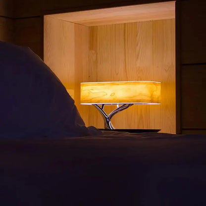 Modern amber tree life table lamp bedroom accent light