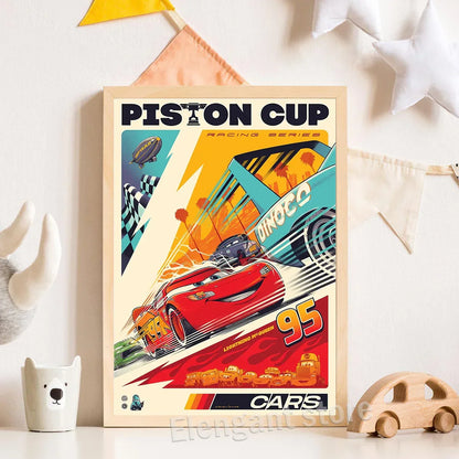 DecorBites™ Lightning McQueen Cartoon Car Art Prints