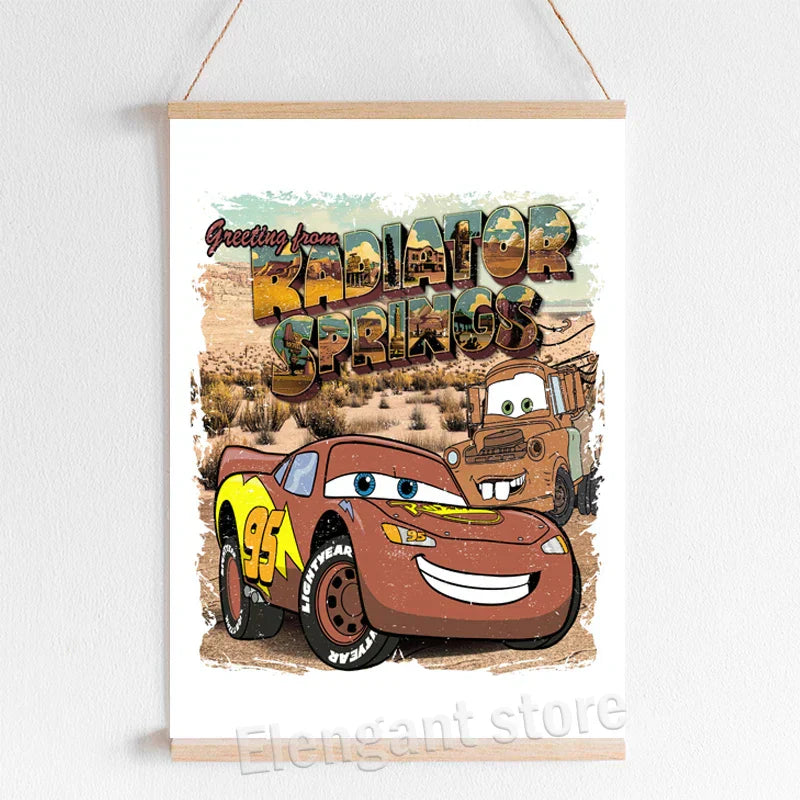 DecorBites™ Lightning McQueen Cartoon Car Art Prints