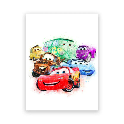 DecorBites™ Lightning McQueen Cartoon Car Art Prints