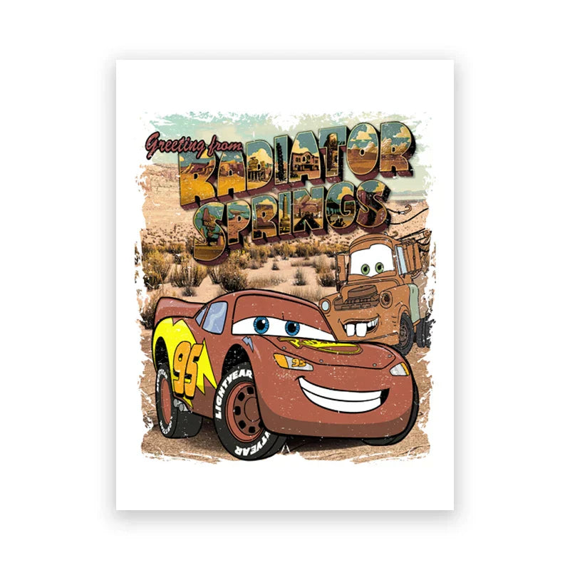 DecorBites™ Lightning McQueen Cartoon Car Art Prints