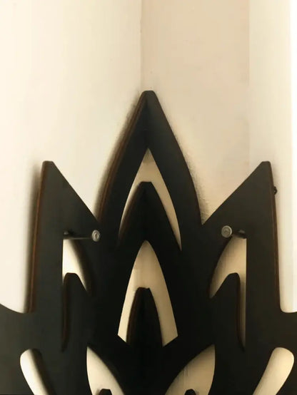 Modern black metal lotus floating wall shelf living room decor