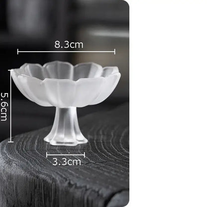 Lotus flower pink & white glass tea cups dining room dessert bowls
