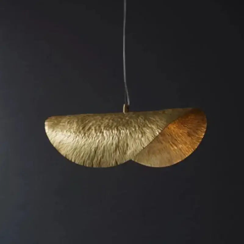 Gold hammered lotus flower pendant light for dining room
