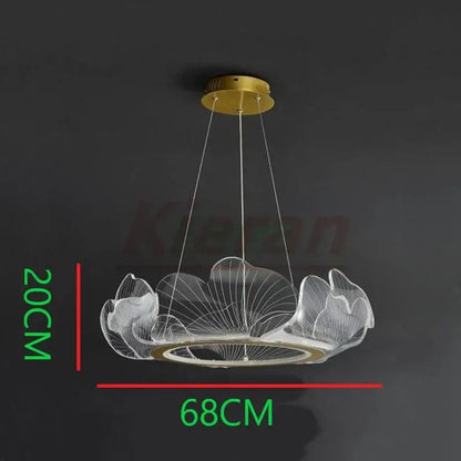 Modern gold lotus leaf acrylic pendant light dining room