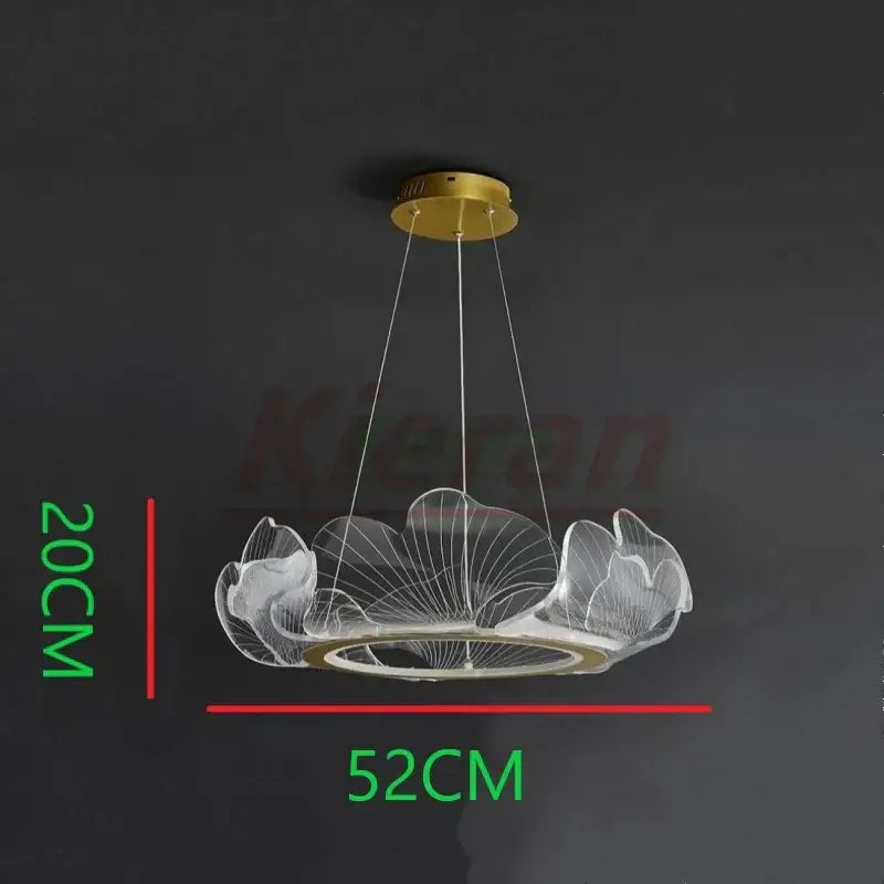 Modern gold lotus leaf acrylic pendant light dining room