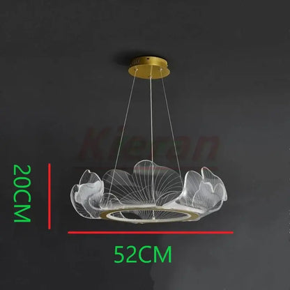 Modern gold lotus leaf acrylic pendant light dining room