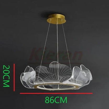 Modern gold lotus leaf acrylic pendant light dining room