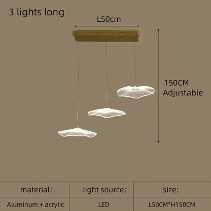 Modern gold lotus leaf pendant light dining room chandelier