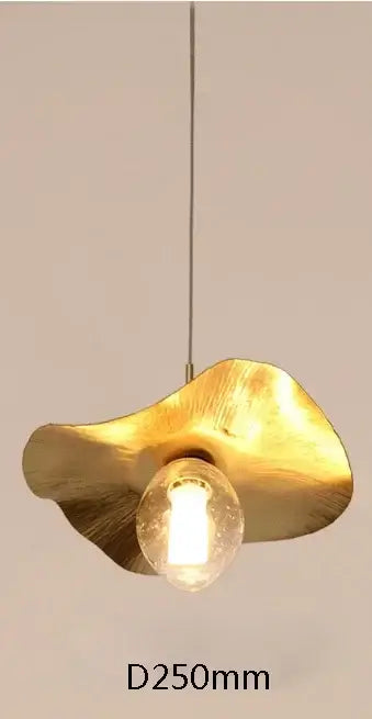 Minimalist lotus leaf brass pendant lamp for dining room
