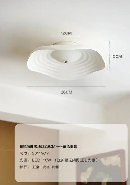 Modern white lotus leaf ceiling light for living room