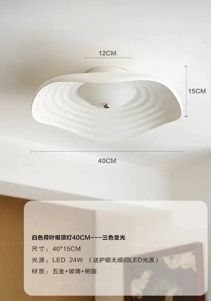 Modern white lotus leaf ceiling light for living room