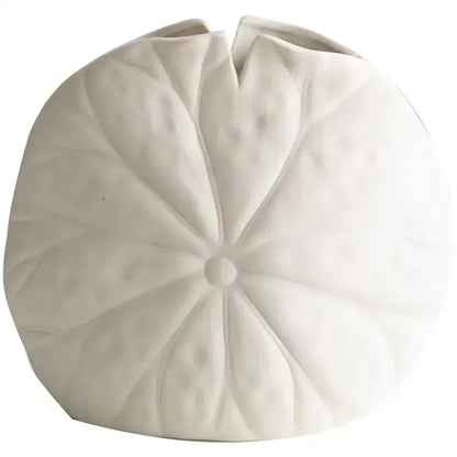 White scallop leaf ceramic vase living room floral decor