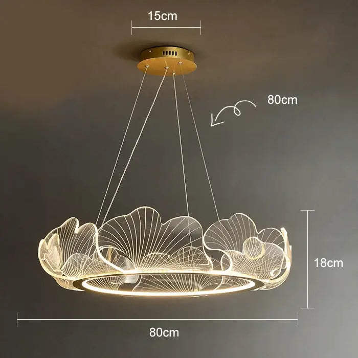 Modern gold lotus leaf chandelier living room pendant light