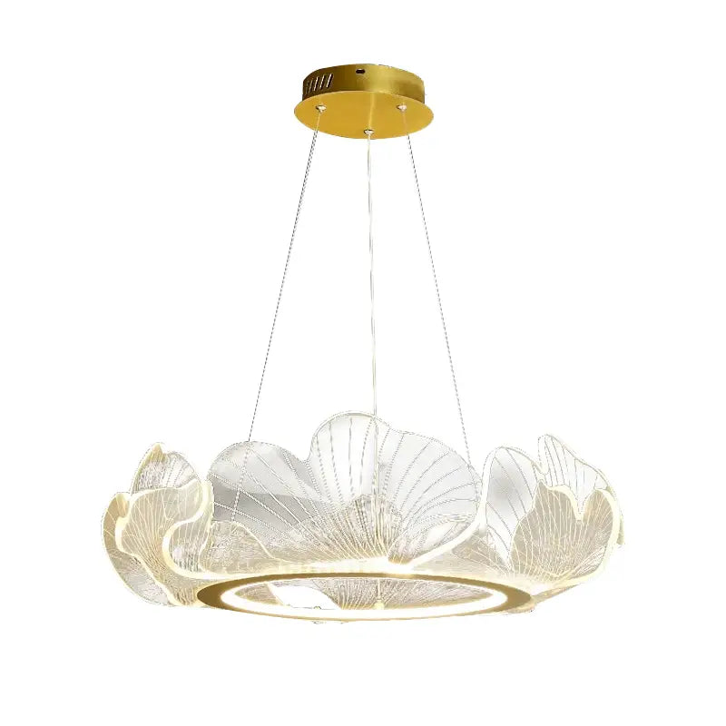 Modern gold lotus leaf chandelier living room pendant light