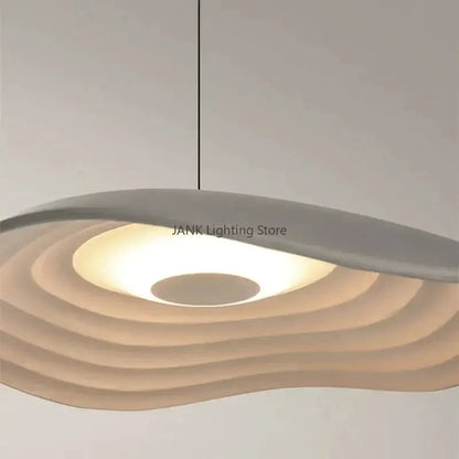 Modern wood & black lotus leaf chandelier dining room pendant light