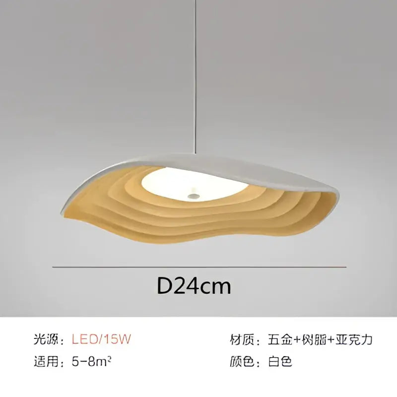 Modern wood & black lotus leaf chandelier dining room pendant light