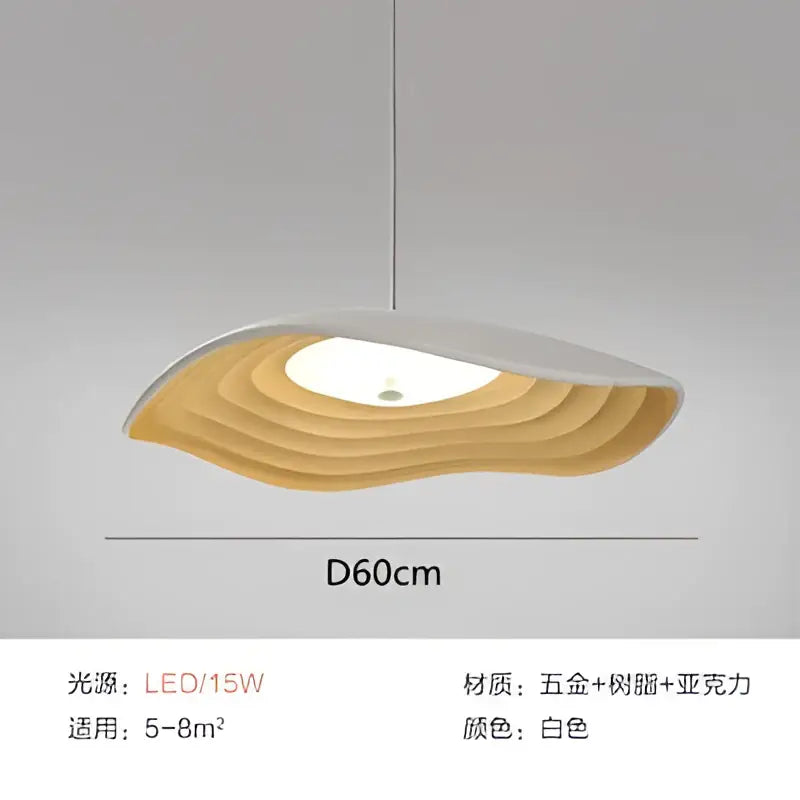 Modern wood & black lotus leaf chandelier dining room pendant light