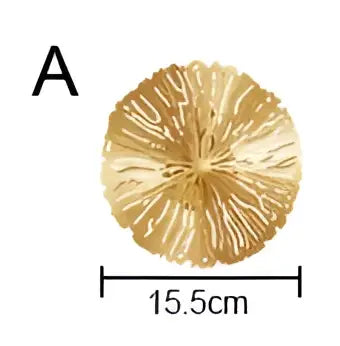 lotus leaf golden copper wall lamp bedroom art light