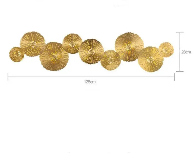 lotus leaf golden copper wall lamp bedroom art light
