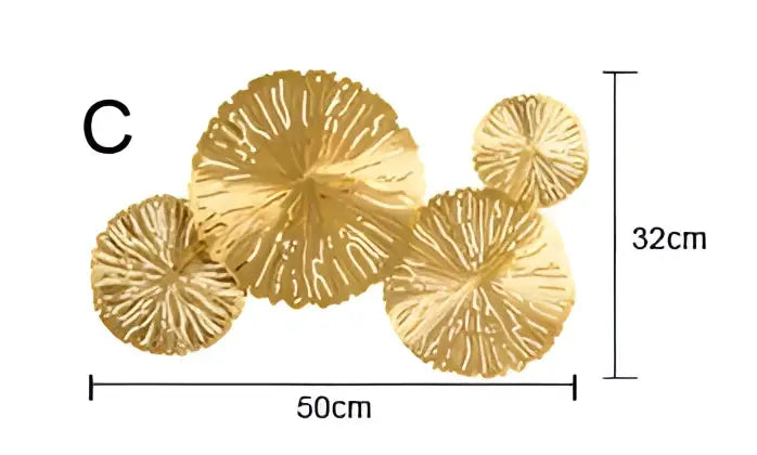 lotus leaf golden copper wall lamp bedroom art light