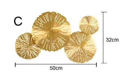 lotus leaf golden copper wall lamp bedroom art light