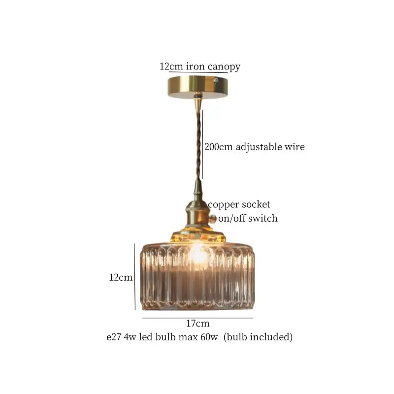 Japanese brass leaf glass led pendant light dining room