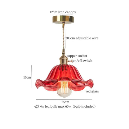 Japanese brass leaf glass led pendant light dining room